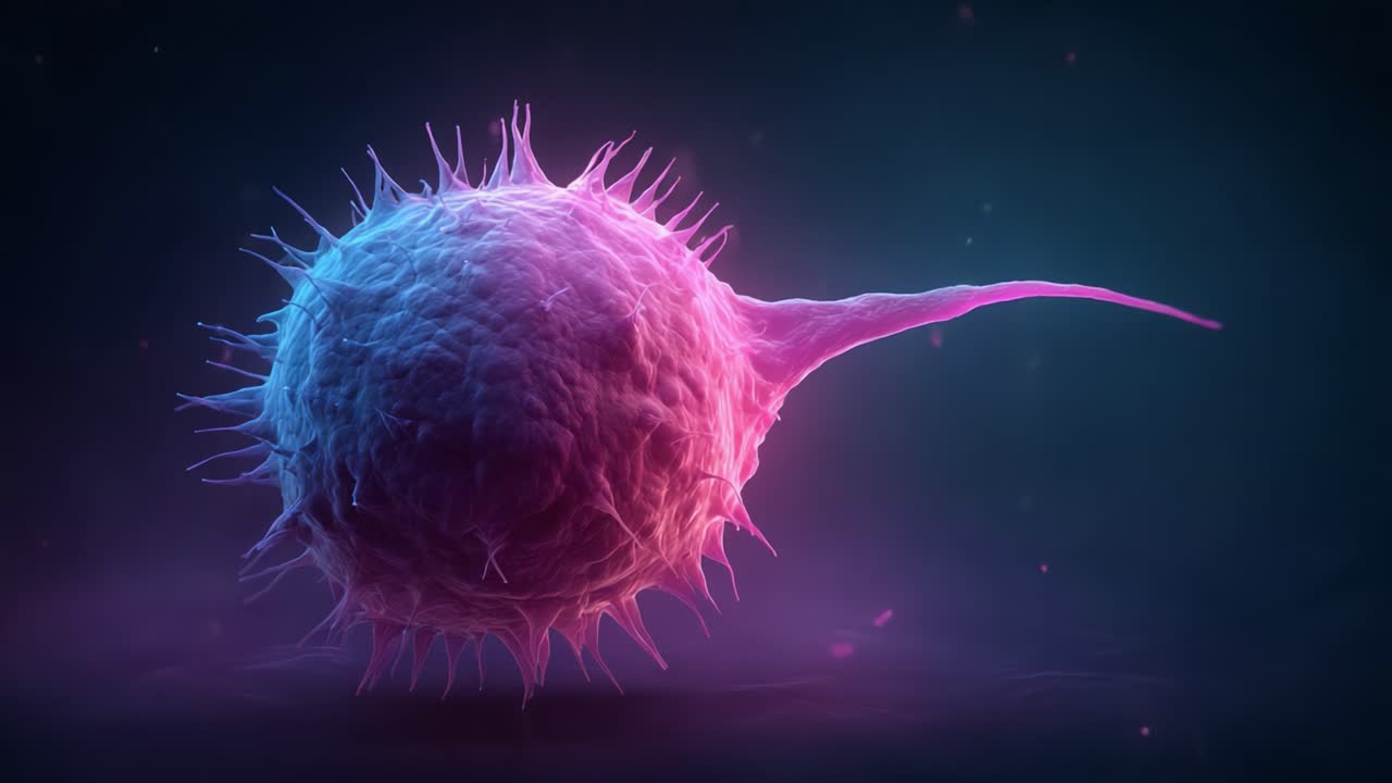 Stunning Microbial Visualization: High-Detail Images of a Vibrant Isolated Cell Illustrating Complex Structures and Cellular Features in a Dynamic Environment