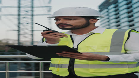 engineer communicating on a job site