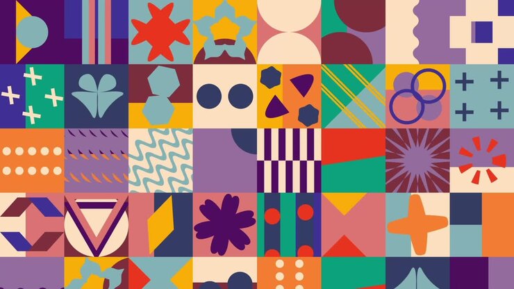Planos de fundo de mosaico retrô: modelo de vídeo personalizável e editável