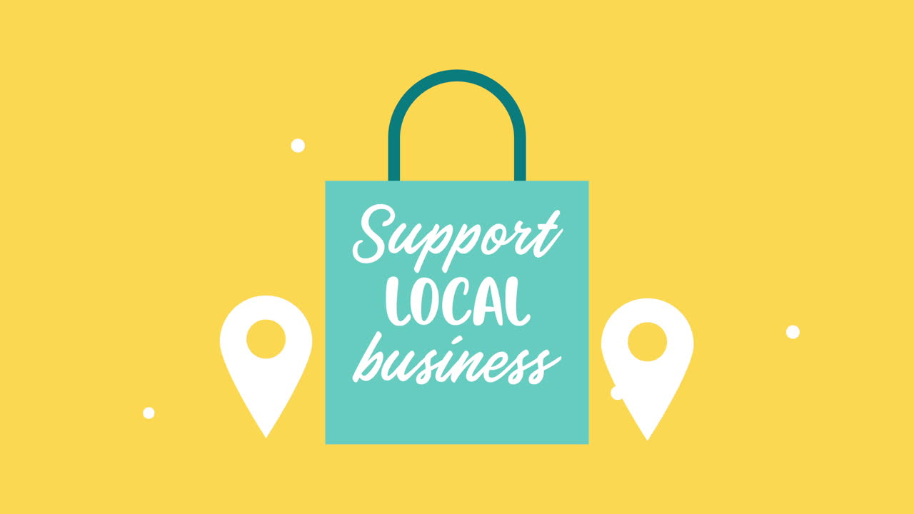 쇼핑 가방과 함께 지역 비즈니스 글자를 지원합니다.