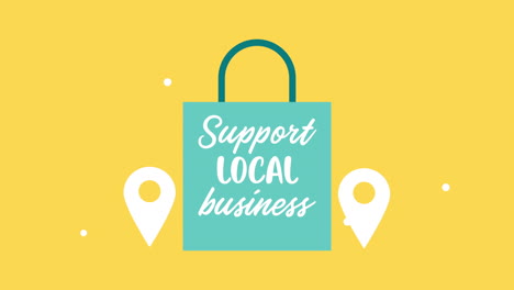 apoyar las letras de los negocios locales con la bolsa de compras