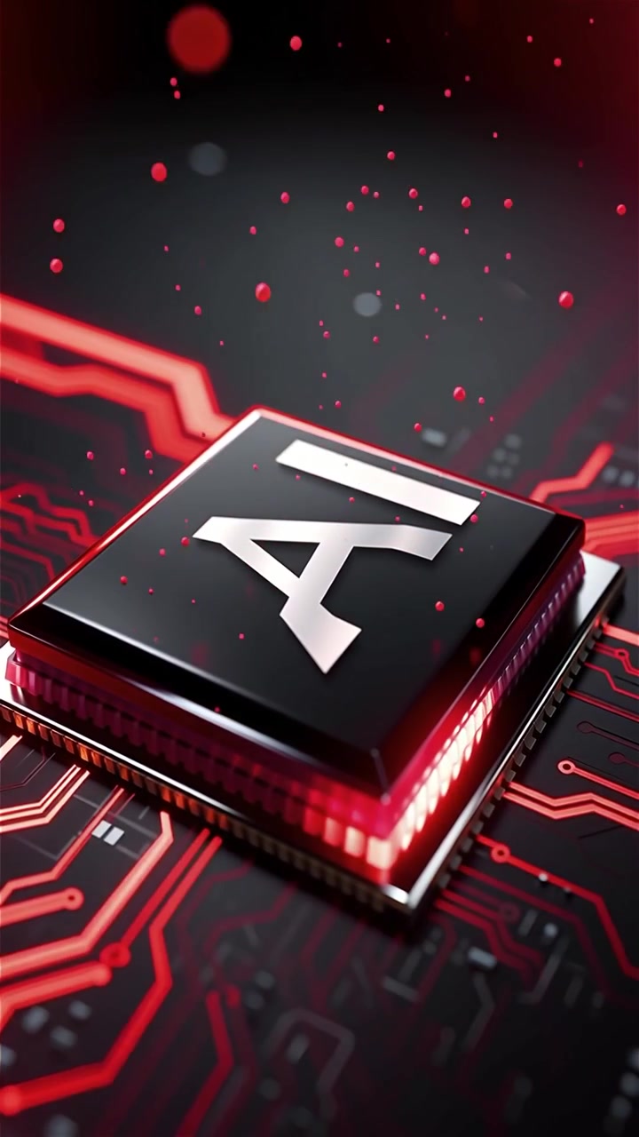 Futuristic AI Chip Motherboard Technology Background
