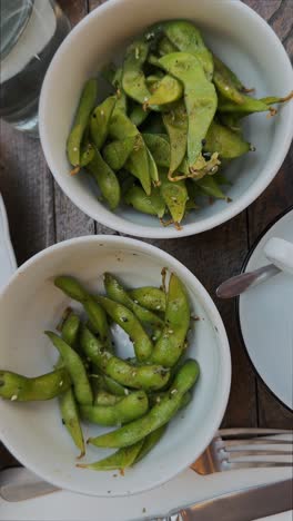 edamame and coffee