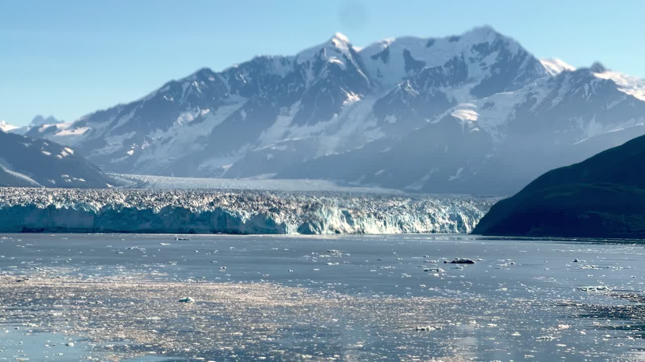 icy waters at the hubbard glacier as seen from a cruise ship