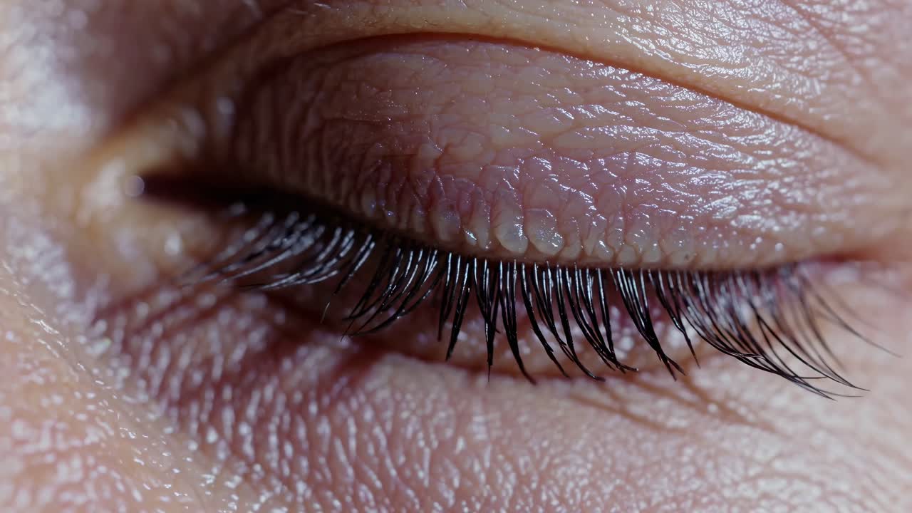 Close-up of an Eye with Various Visual Effects