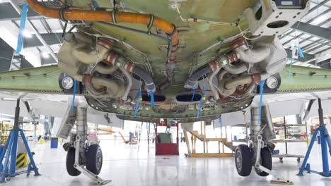 View-Of-Pressurization-Air-Conditioning-Kit-Under-An-Aircraft-In-Maintenance-At-The-Hangar