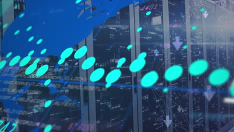 animazione dell'elaborazione dei dati su server informatici