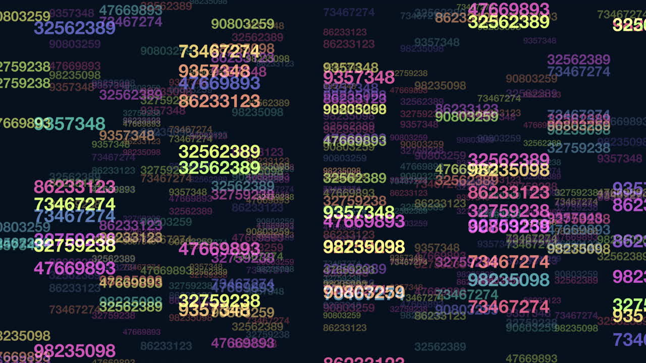 A grid filled with numbers and symbols forms a complex pattern on a black background. The arrangement hints at hidden meaning or order, challenging viewers to decipher its mysterious message