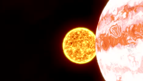 3d model of space sun and planet