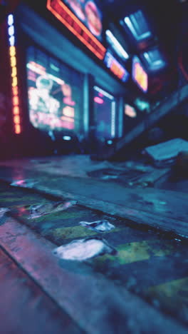 cyberpunk city night street