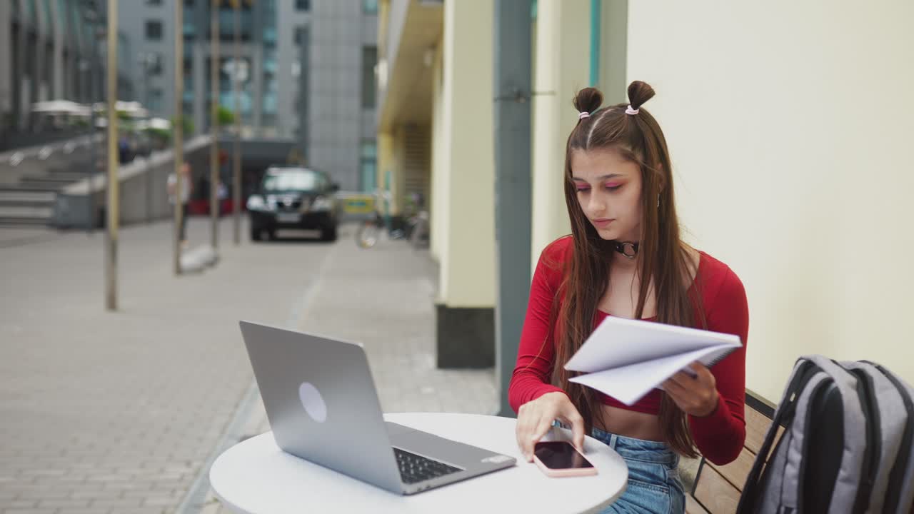 Young Woman Studying Outdoors