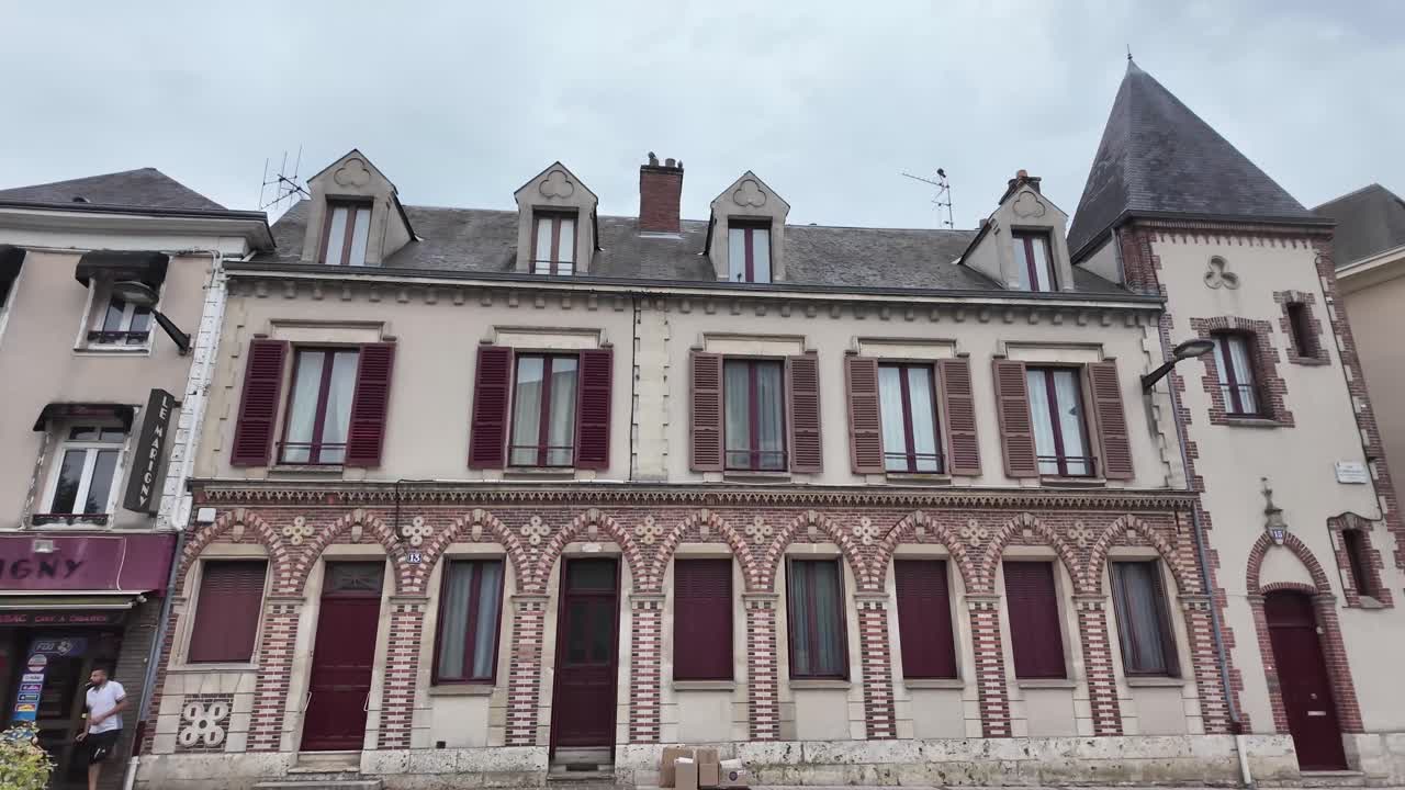 Memorial of the General De Gaulle, public space with water flowing and views over cathedral towers, Chartres, France