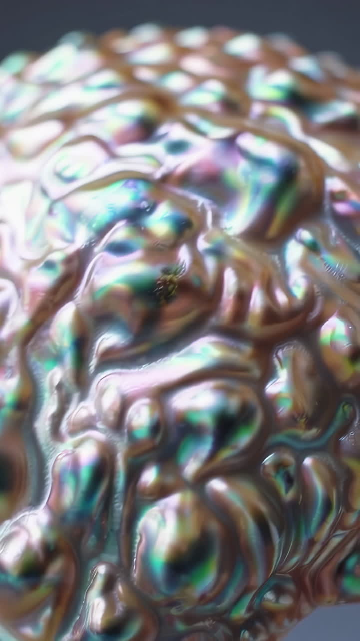 Close-up of Iridescent Abalone Shell Texture