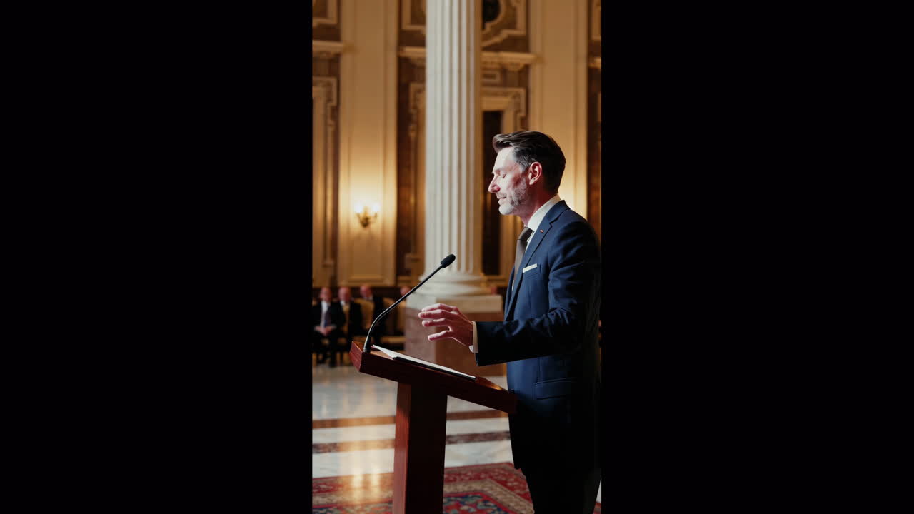 연설을 하는 남자