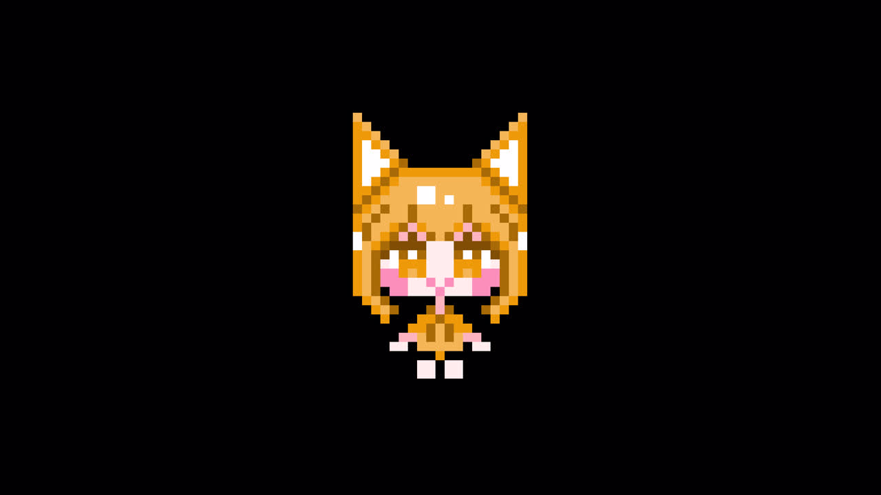 Pixel Cat girl sitting short hair Looping animation pack. 1080p (8).mov