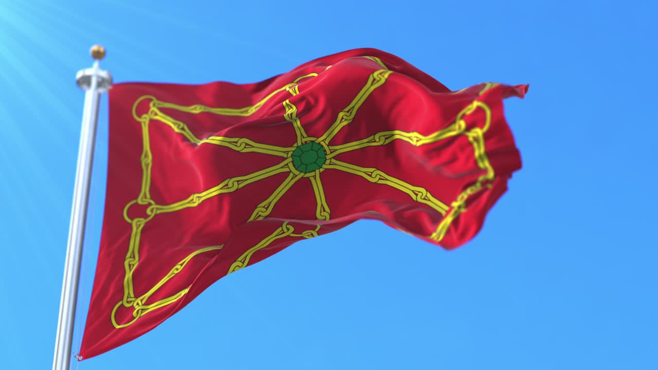 antigua bandera del reino de navarre, españa. bucle