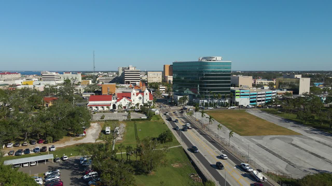 Aerial View of a Florida City Downtown