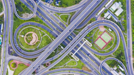 4k timelapse of expressway intersection in urban with car motion