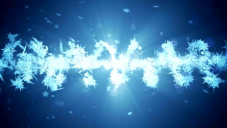 shinning winter symbol with beauty snowflakes. vortex from spin snow. winter pattern. beauty dancing snowflakes. abstract loop animation.