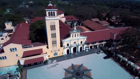 aerial drone shot of our lady of the most holy rosary of manaoag church in pangasinan