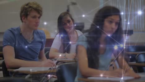 animación de redes de conexiones entre estudiantes en la universidad