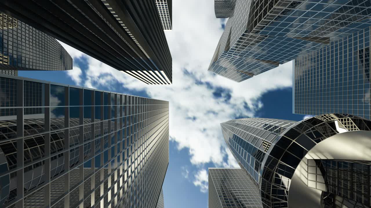 edificios y rascacielos con apartamentos y oficinas para empresas financieras