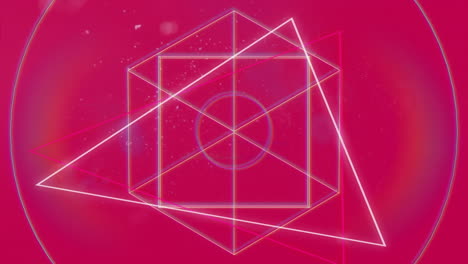 animación de formas geométricas en fondo rojo