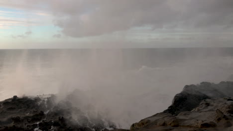 stormy weather and monster waves in december at shore acres state park near coos bay at the oregon coast