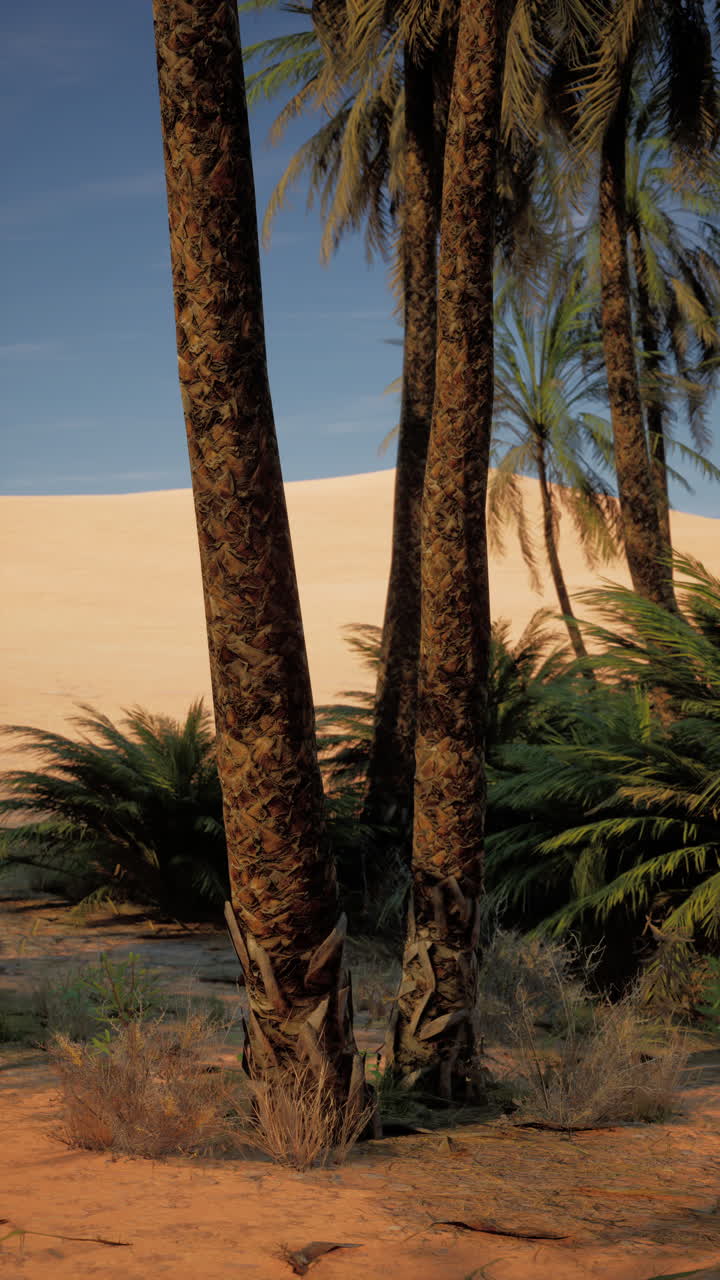 Palm Trees in a Desert Oasis