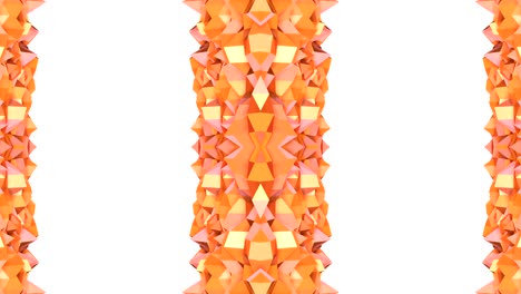 abstract simple 3d background in orange gradient color, low poly style as modern geometric background or mathematical environment with kaleidoscopic effect. 4k uhd or fullhd seamless loop.v14