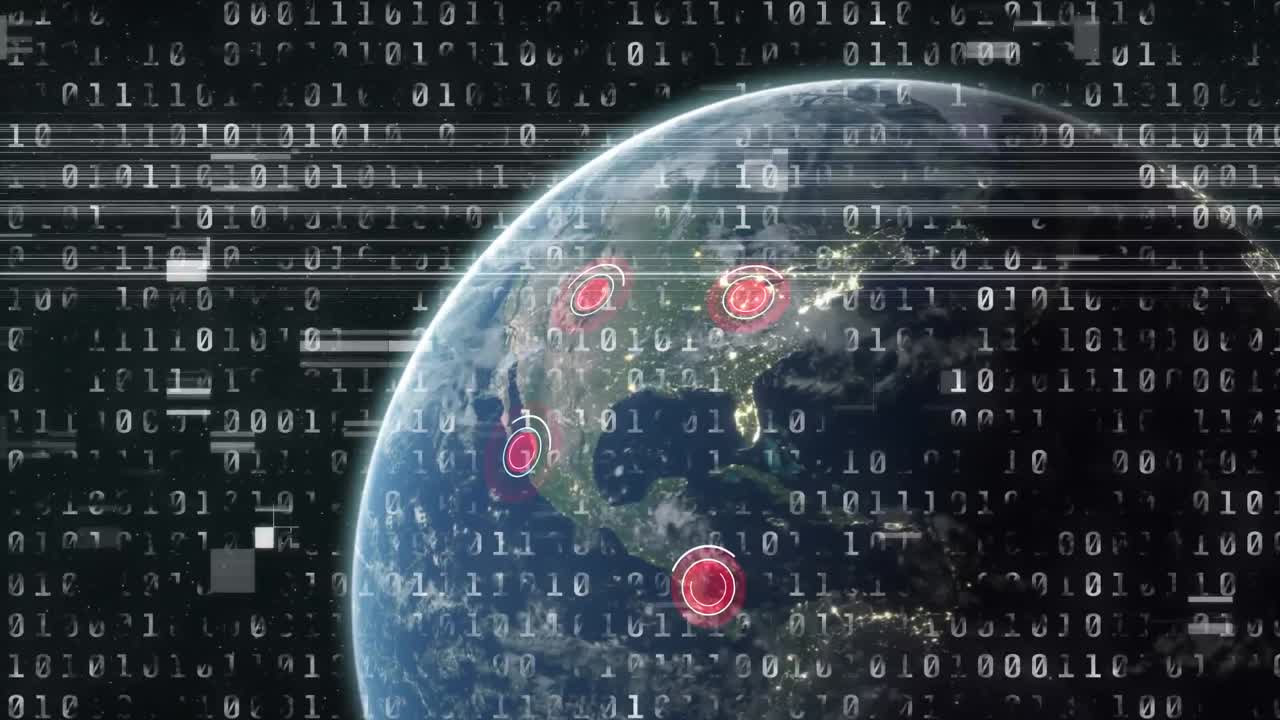 지구 위의 바이너리 코딩의 애니메이션