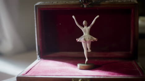 ballerina figurine in a vintage music box