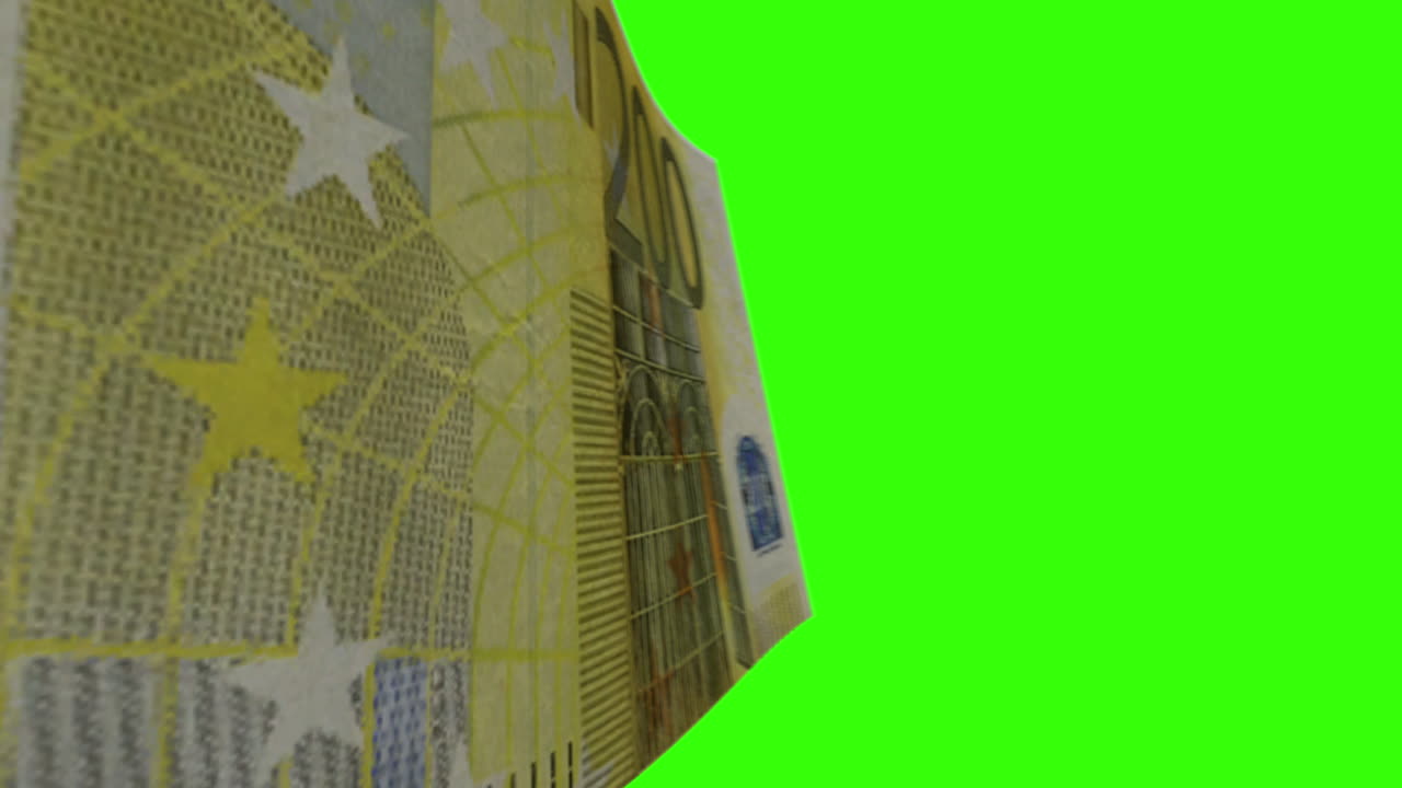 200 Euro Banknote on Green Screen