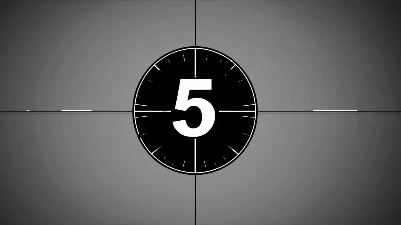 Retro Film Countdown Timer with Scratches and Dust Effect
