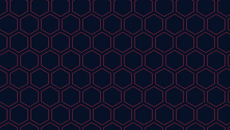 patrón de hexágonos rojo neón de movimiento