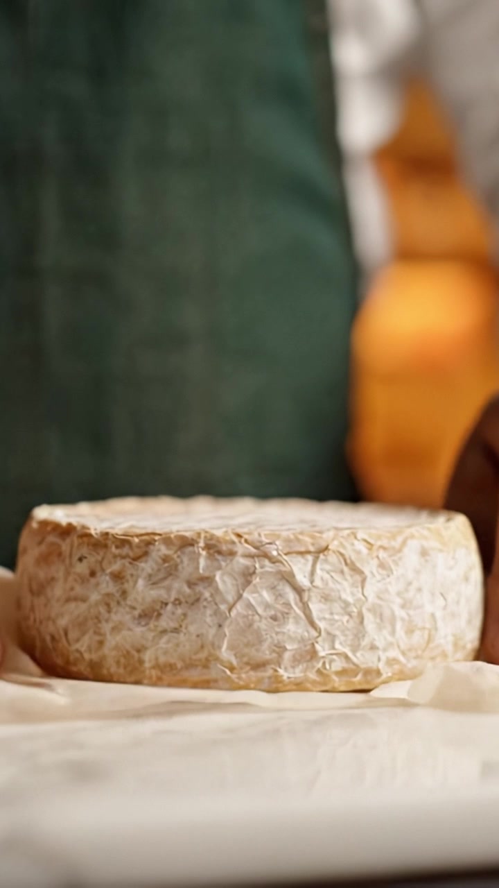 Preparazione di formaggi artigianali: un viaggio visivo passo dopo passo su come avvolgere e presentare formaggi pregiati per gli appassionati di cucina e gli amanti del cibo.