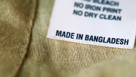 clothing label with care instructions and country of origin