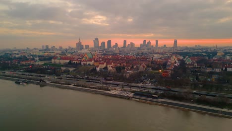 Night-Warsaw's-Old-Town-viewed-from-the-royal-castle-at-a-height