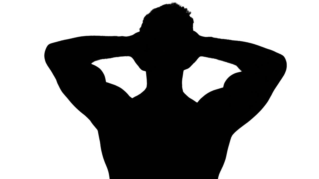 근육 을 구부리는 사람 의 근육 의 실루 ⁇