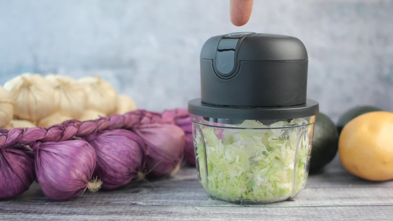 Using a Mini Food Chopper to Prepare Vegetables and Garlic