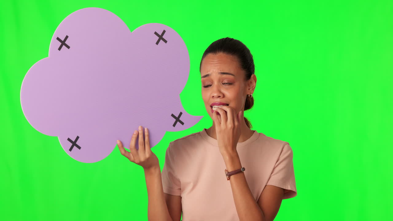 Green screen face, speech bubble