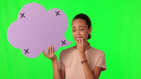 Green-screen-face,-speech-bubble