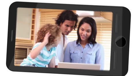 Smarphone-screens-showing-family-using-laptop-