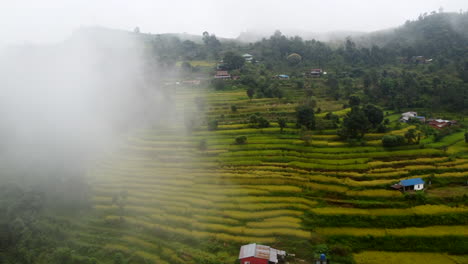 Spectacular-terrace-hillside-elevated-Nepal-Village