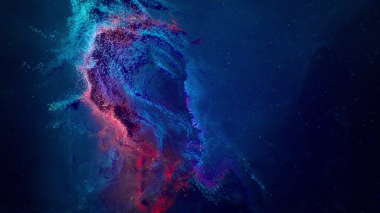 Abstract Blue and Red Particles Background