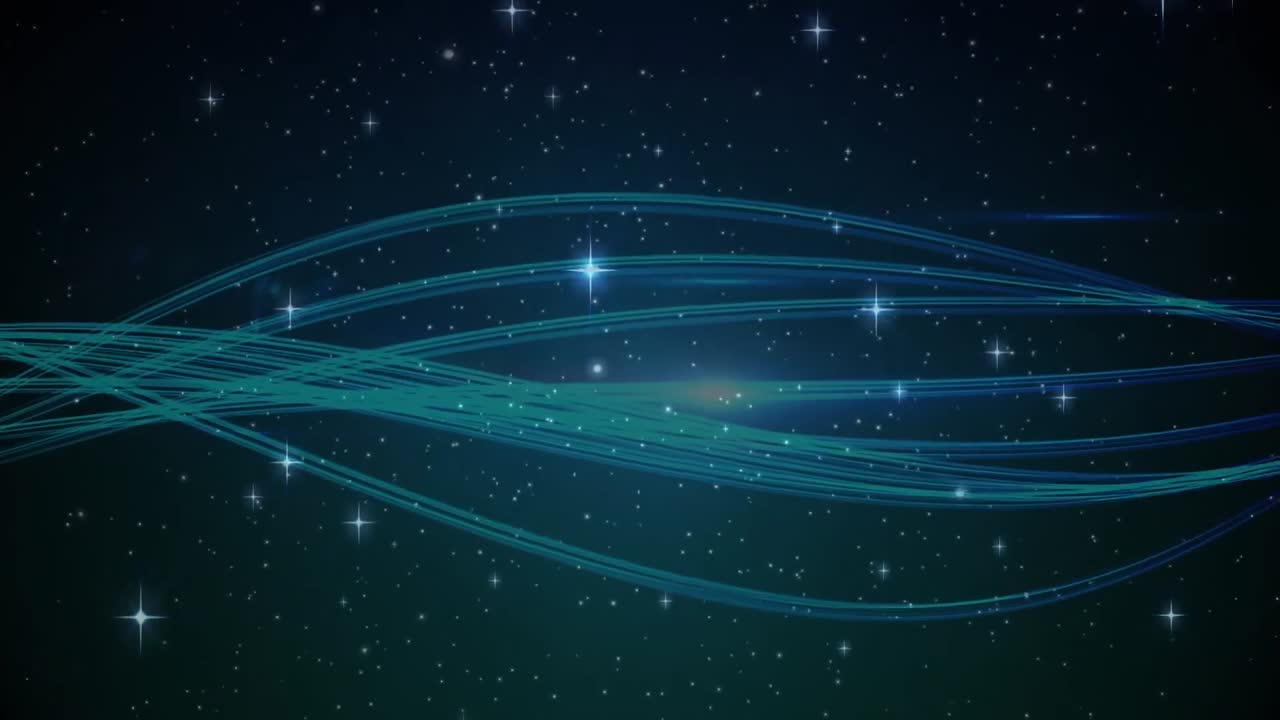 파란색 선 위에 움직이는 별들의 애니메이션