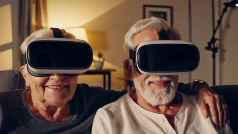 senior citizens enjoying virtual reality experience