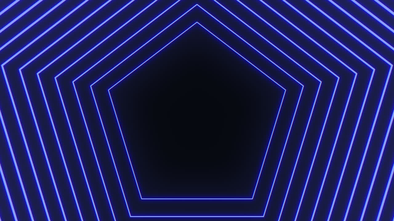 반사 배경 에 빛나는 파란색 네온 지그자그 아치