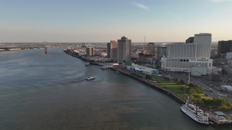 aerial view of downtown new orleans near the french quarter