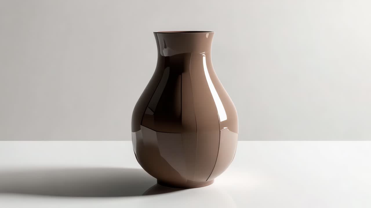 jarrón pulido marrón